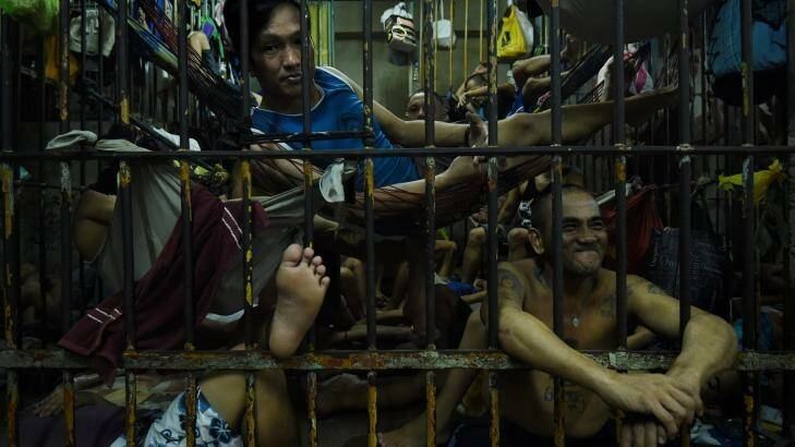 Prisoners inside a cell in Manila Police Headquarters, Philippines. Photo: Kate Geraghty