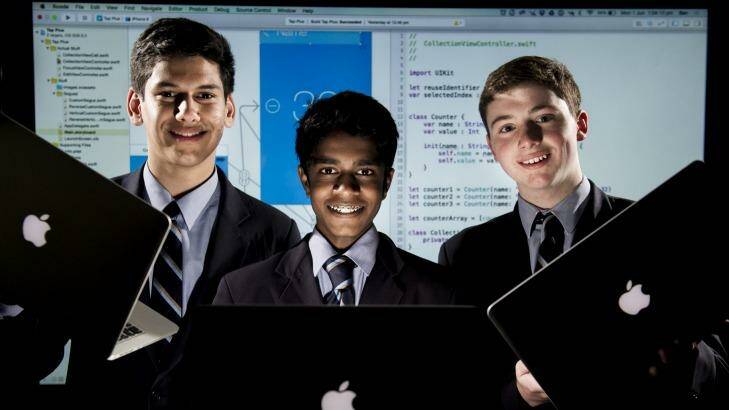 Canberra Grammar School students have bucked the national trend and excelled at IT, winning a scholarship to Apple.  Photo: Jay Cronan