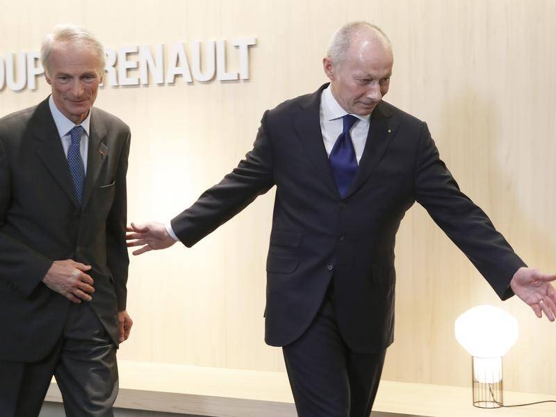 Jean-Dominique Senard (L) is Renault's new chair, while Thierry Bollore becomes chief executive.