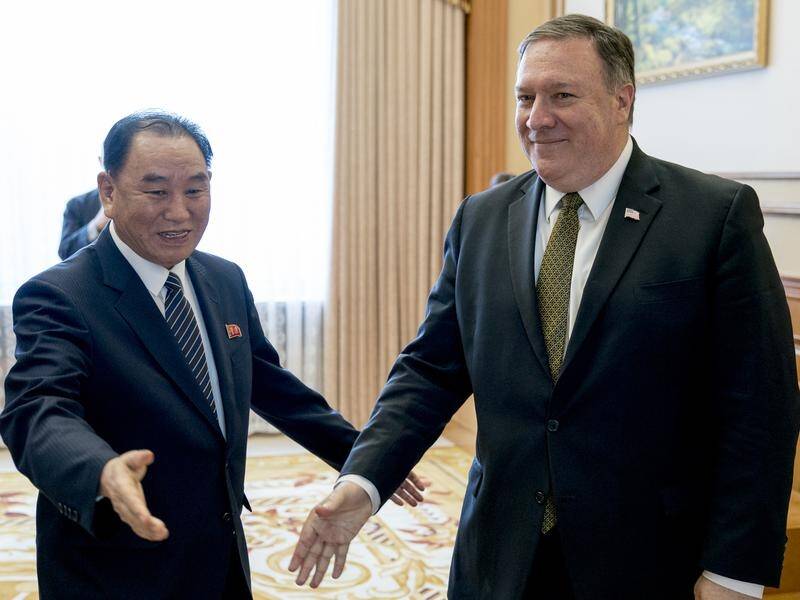 Mike Pompeo, right, and North Korea's Kim Yong Chol are expected to meet in Washington this week.