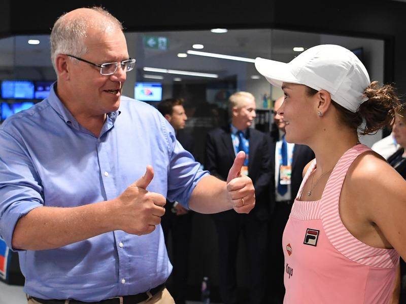Prime Minister Scott Morrison will be hoping for Ash Barty's good form will rub off on him.
