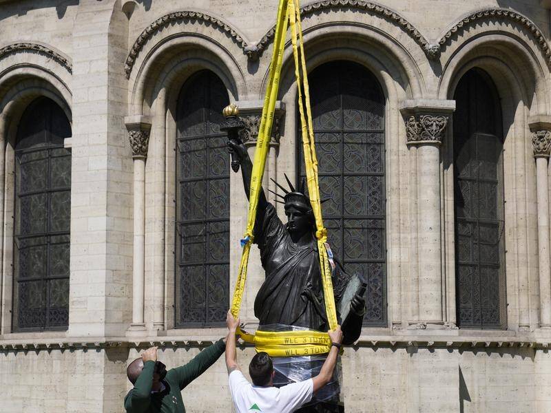 Frederic Auguste Bartholdi's replica of the French-designed Statue of Liberty is heading to the US.