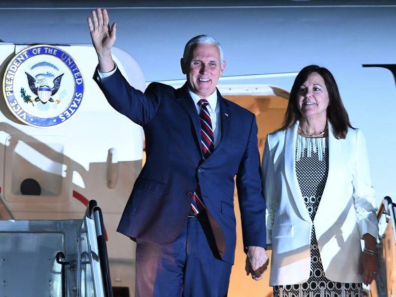 United States Vice President Mike Pence and his wife Karen have touched down in Cairns.