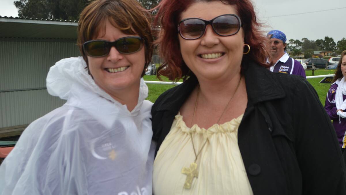Kate Sharpe and Sharon Fennelly enjoyed their first lap of the Relay despite the rain 