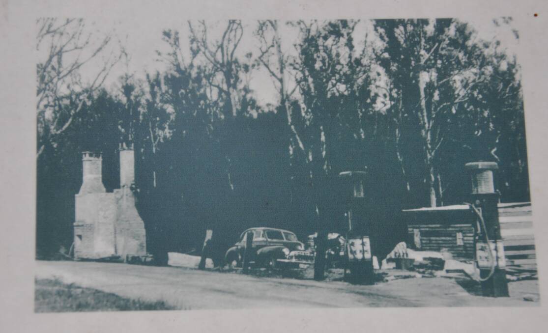The burnt remains of the East Lynne store in 1952.
