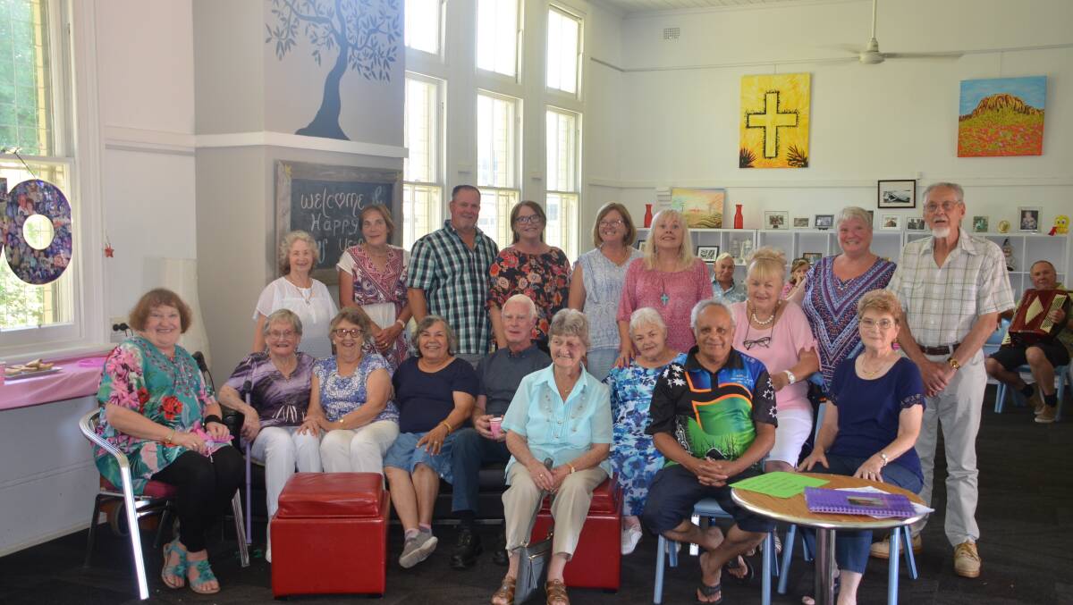 Shirley Tweedie (second from left) celebrated 50 years in Batemans Bay at an afternoon tea at The Olive Tree.