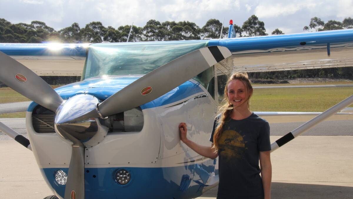 Olivia Scholten, 22, lives in the Sutherland Shire, but spends a lot of time skydiving in Moruya.