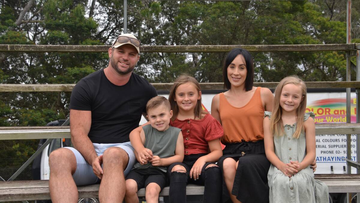 Brent and Hope Pike with their children Braxton, Kobi, and Zarly. Brent will captain/coach the Batemans Bay Tigers in 2019.