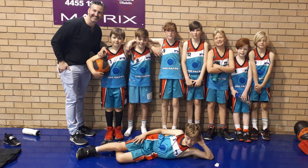 Bouncing back: Coach Matt Neason and the Bay Breakers Under 12 boys basketball team who performed well in round 3 of the Barrengarry Conference.