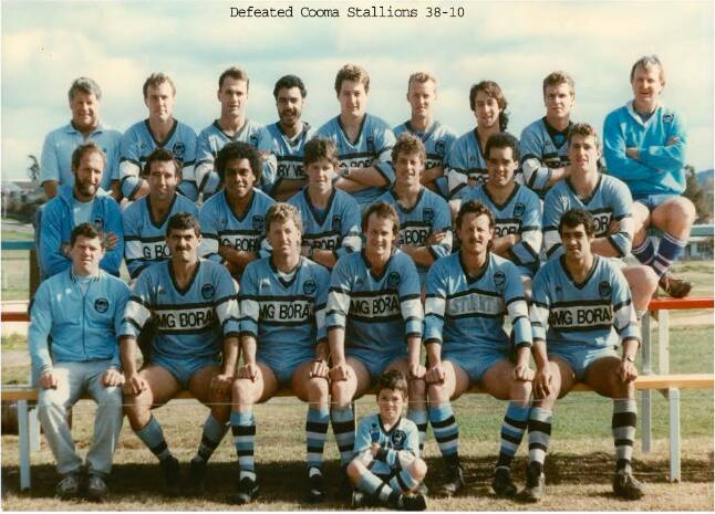 New Moruya head coach (front row, third from right) during his playing days with the Sharks in 1989.