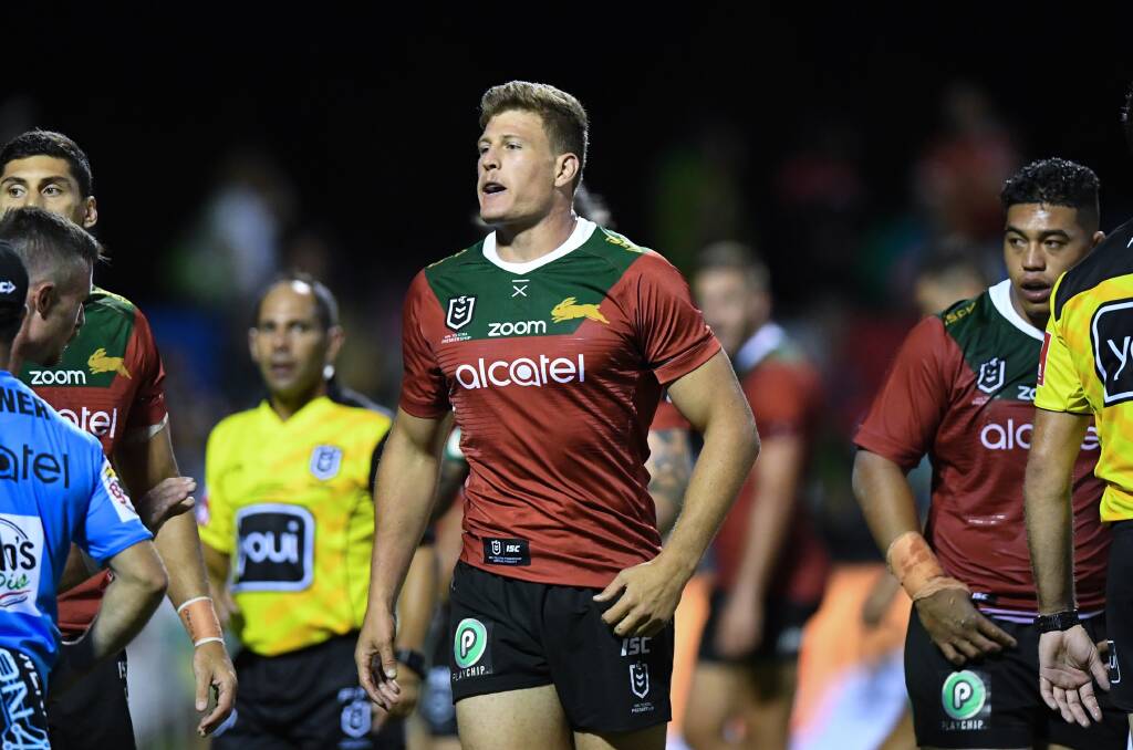 BIG CHANCE: Rhys Kennedy suited up for the South Sydney Rabbitohs in the Charity Shield on Saturday night. Photo: Gregg Porteous/NRL Photos.