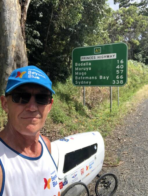 Andre Jones was running from Narooma to Moruya on Monday, March 25.