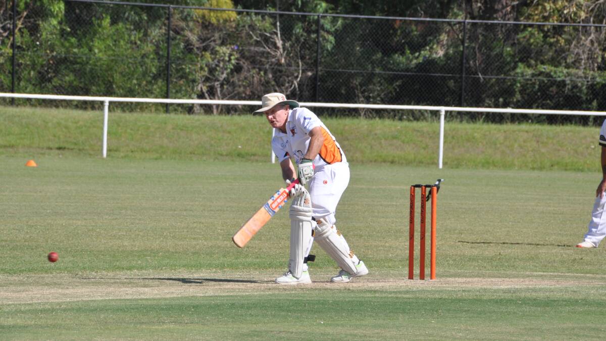 TROOPER: Tom Purcell helped steady the ship during Batemans Bay's second-grade innings of 150.