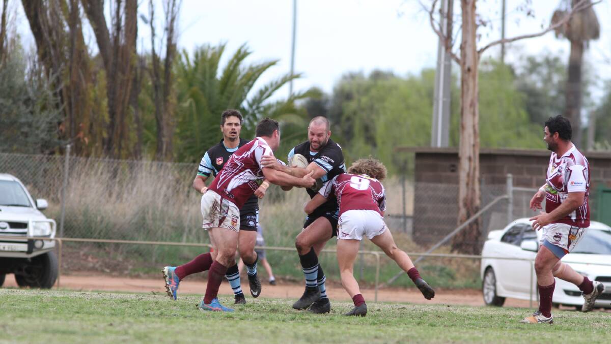 Brent Pike in action for Tullibigeal Lake Cargelligo in 2018.