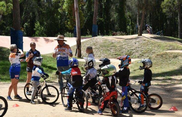 LISTEN UP: Young riders are coached at the Batemans Bay BMX Culb's Ride In2 BMX day. Photo supplied