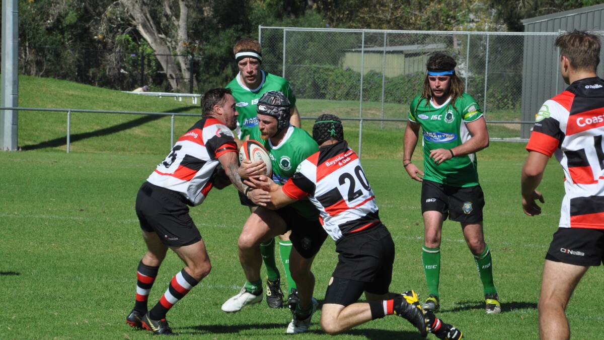 The Batemans Bay Boars play the Jindabyne Bushpigs in a clash at Hanging Rock Oval earlier this year.