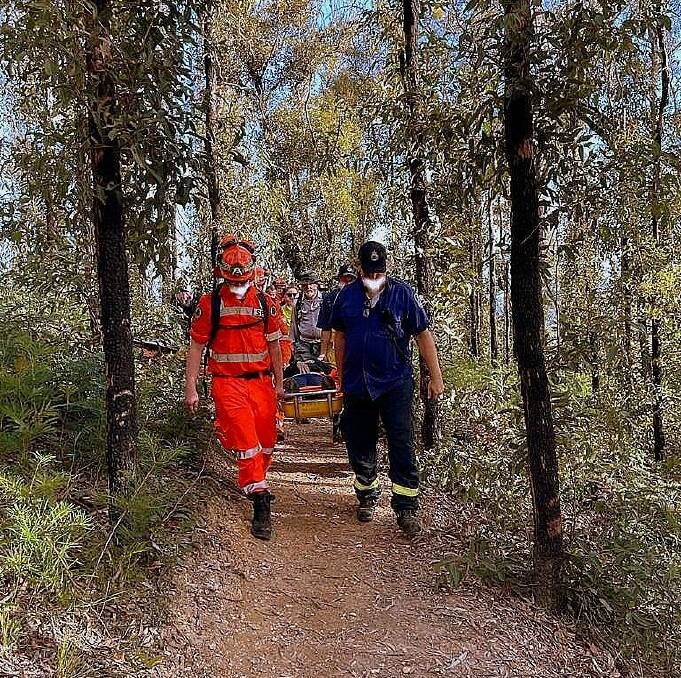 Successful joint rescue operation helps injured walker. Photo Bawley Point Rural Fire Brigade