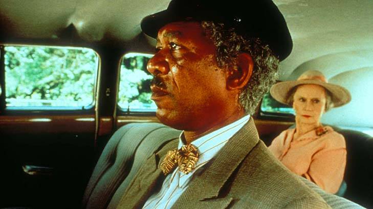 Morgan Freeman and Jessica Tandy in <em>Driving Miss Daisy</em>.